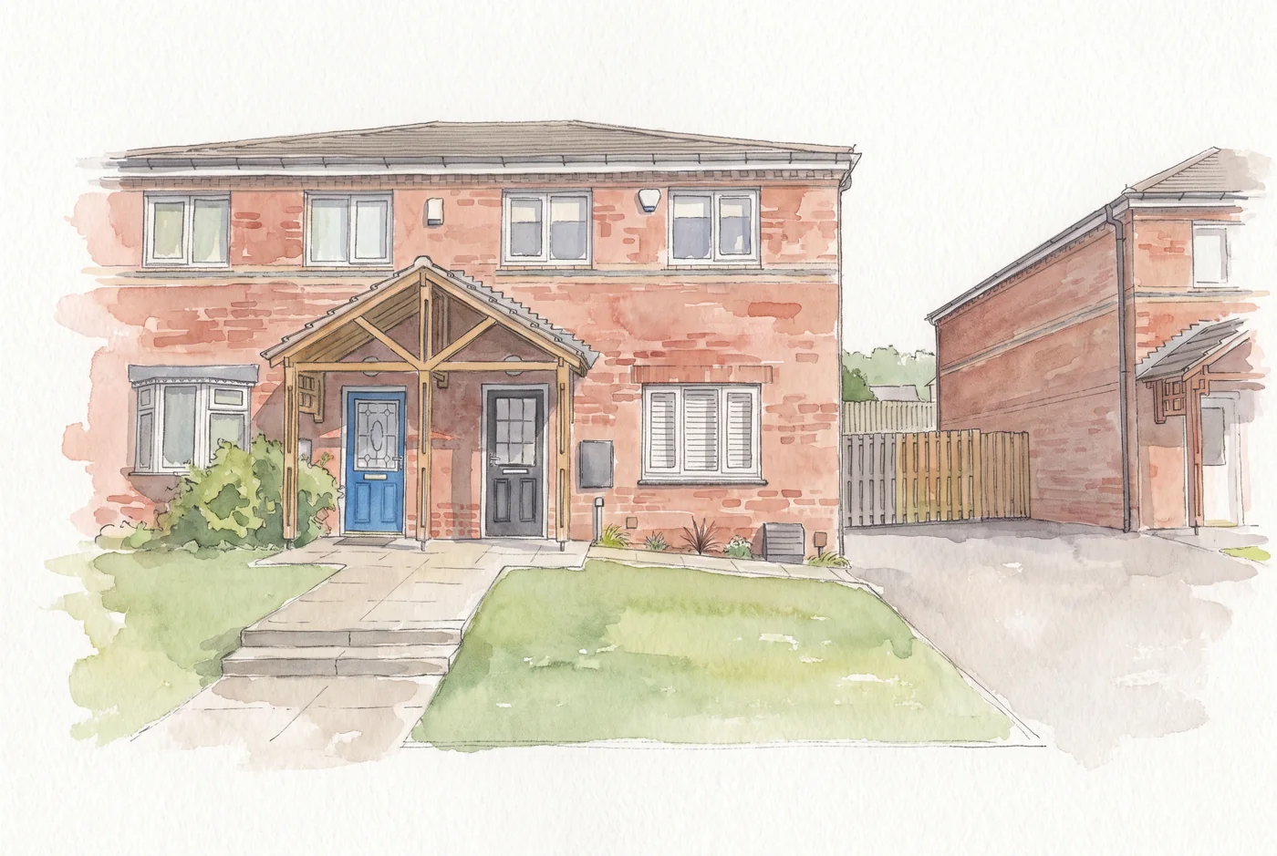 Watercolour illustration of City Oaks, Sheffield